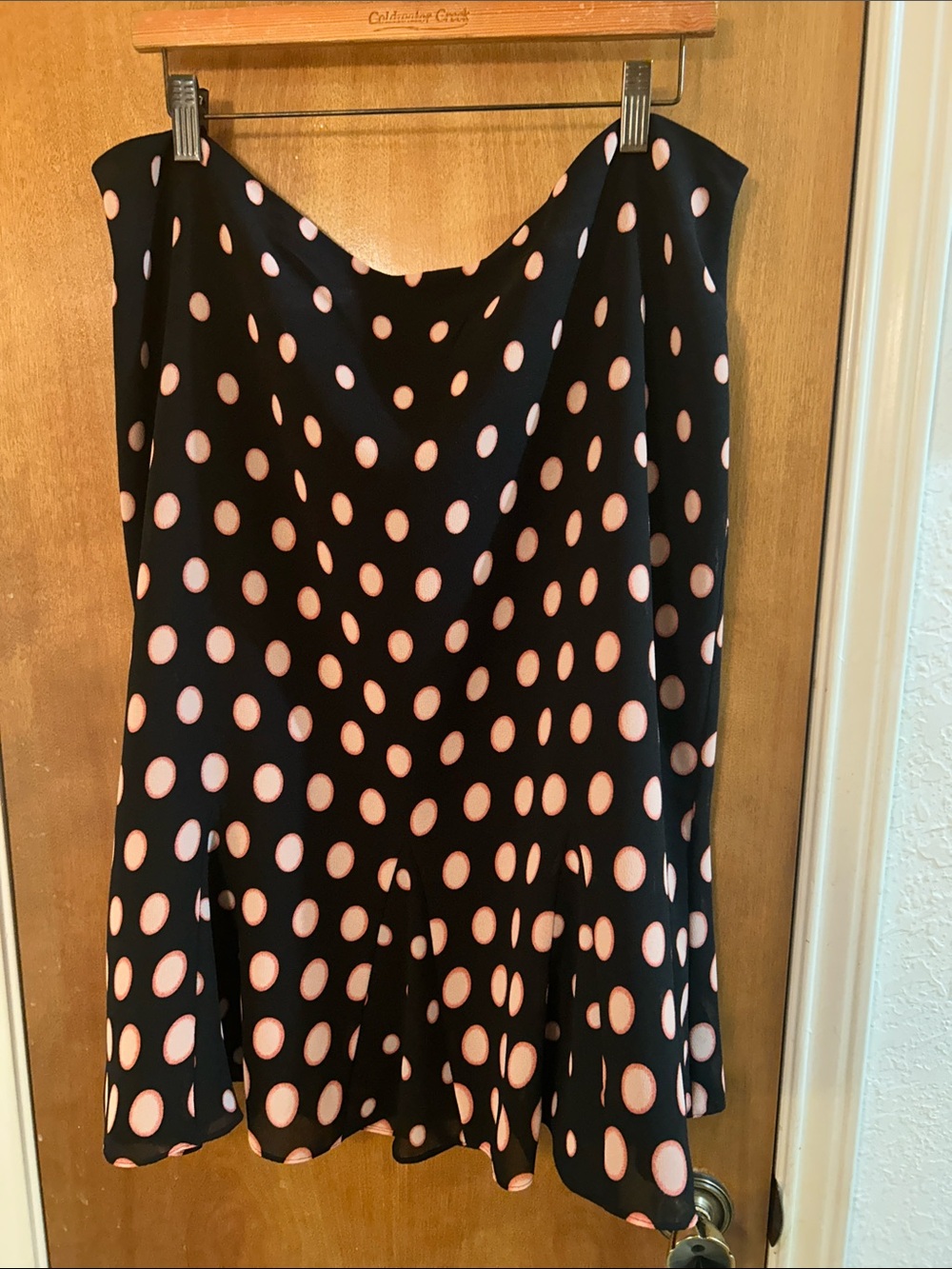 Emma James Black Skirt with Pink Polka Dots. 16. Great shape